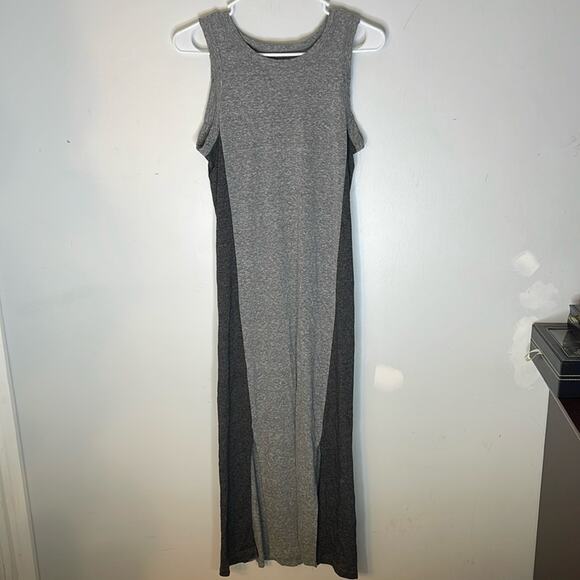 CURRENT/ELLIOTT Gray Distressed Sleeveless Double Slit Polyester Blend Dress 0 - Picture 1 of 8